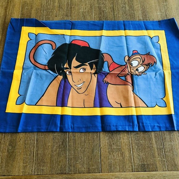 Vintage Disney’s Aladdin Twin Bed Set Comforter Pillowcase Fitted Flat Sheet - Picture 2 of 9